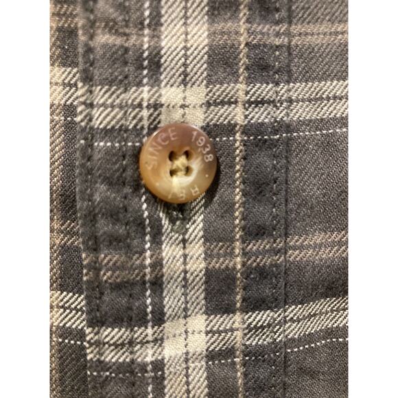 Vintage Y2K REI Shirt Men's Medium Gray Plaid Check Work Shirt - Picture 5 of 12